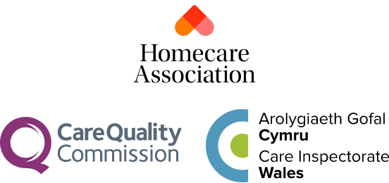 CQC, CIW and homecare association logos