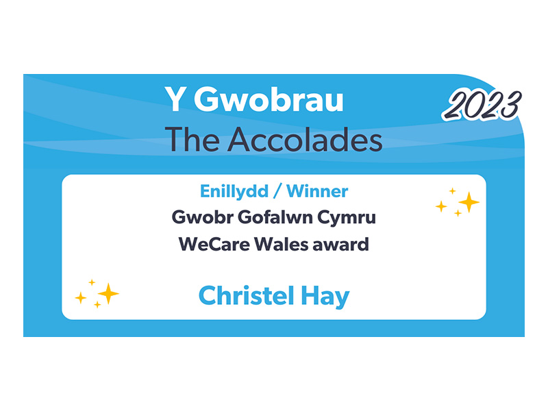 We care Wales award Christel Hay