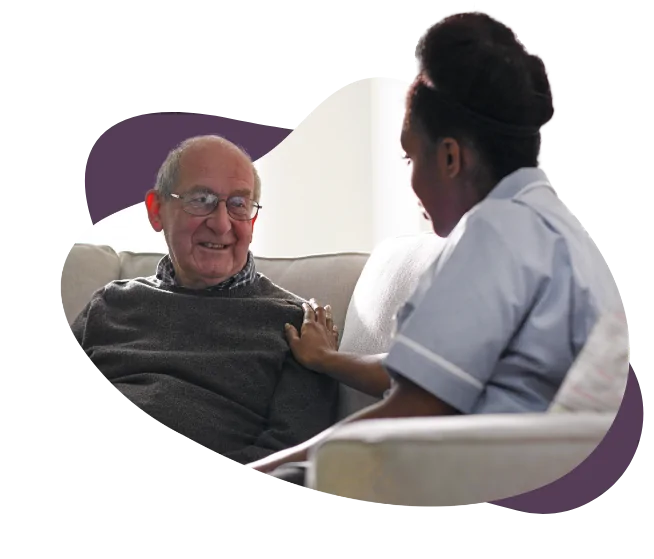 man and carer having a conversation