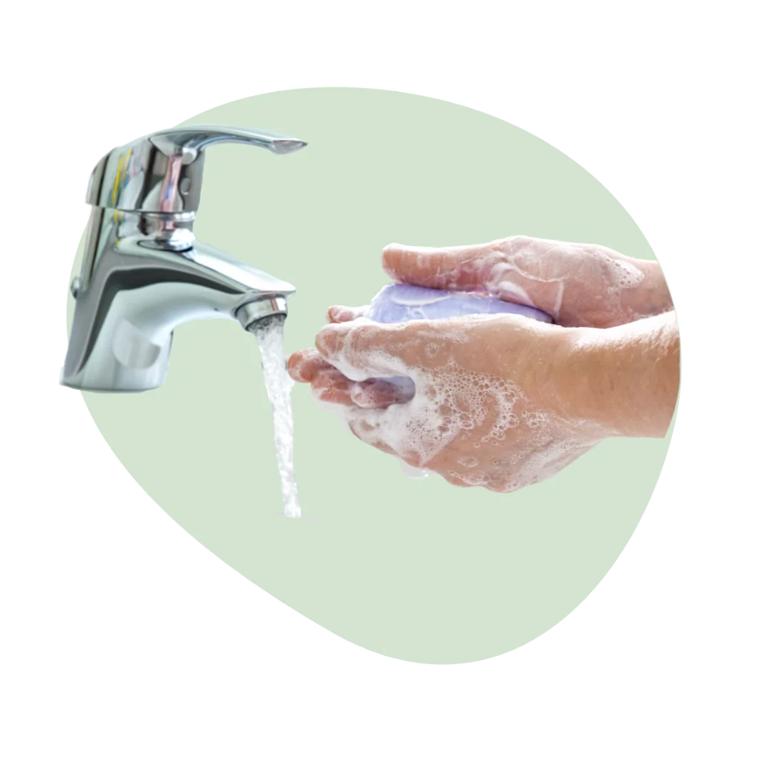 washing hands with soap
