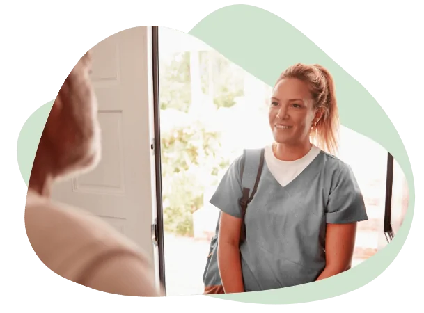 Home care carer coming to look after a home care client